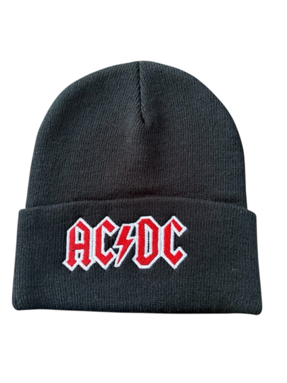 NEW AC/DC Black and Red Beanie Cuffed Winter Toque Hat